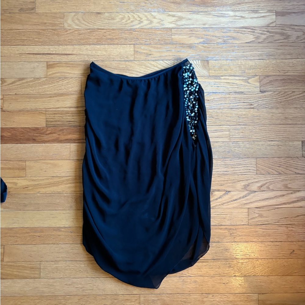 Windsor Elegant Black one sleeve dress with Embellishments XS